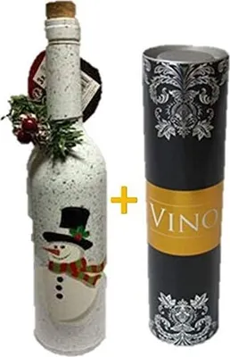 Produktbild von Dekorative LED Licht Flasche + Weindose Geschenkdose Metall