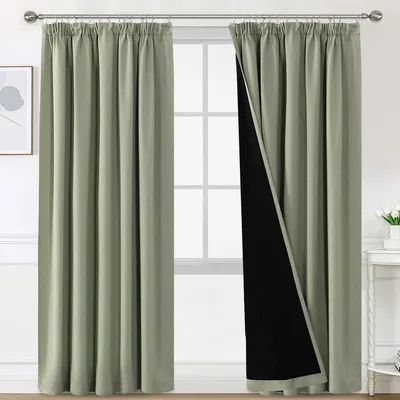 Image de Rideaux thermiques pour salon et chambre à coucher - Rideaux occultants 100% pour intérieur - Lot de 2