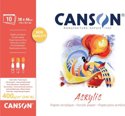 Obrázok produktu pre CANSON C31067P006 Podložka na kreslenie CANSON "Acrylic", 380 x 460 mm, 400 g/m2