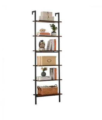 Produktbild von 6-stufiges Standregal, Bücherregal, Lagerregal | Vintage Braun-Schwarz | 60x30x204,8 cm