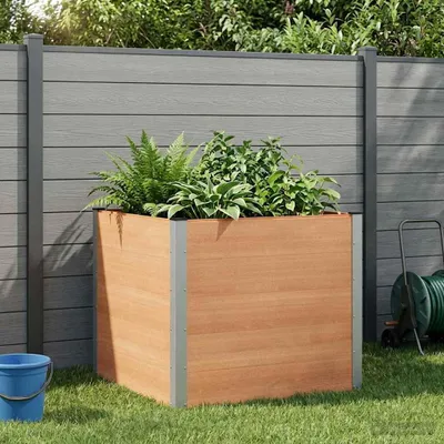 Obrázok produktu pre Maison Exclusive – Vyvýšený záhradný box, hnedý, 100 x 100 x 91 cm, vyrobený z WPC a hliníka