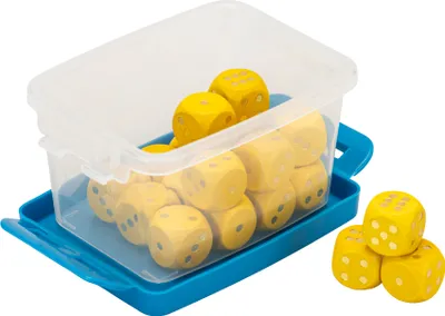Produktbild von Betzold Augenwürfel Sets, Farbe: gelb, Box zur Aufbewahrung: Ja, Größe: 18 mm, Setgröße: 20 Stück