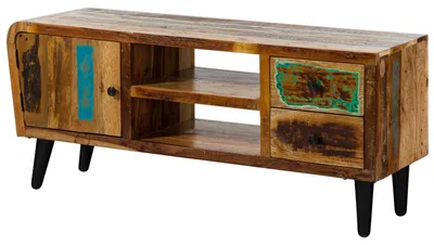 Immagine prodotto di MASSIVMOEBEL24 | mobile TV in legno di Legno riciclato 145x45x62 multicolore laccato SIXTIES #102