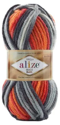 Alize Superlana Maxi Batik 100g Farbverlaufsgarn 25% Wolle Winterwolle Häkelgarn mehrfarbig 8020 Wintersonne