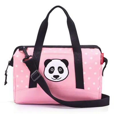 Produktbild von reisenthel allrounder XS kids, Reisetasche, Sporttasche, Schultertasche, Tasche, Polyestergewebe, Panda Dots Pink, 5 L, IQ3072