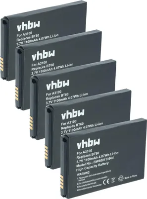 Produktbild von vhbw 5x Akku Ersatz für Motorola HKNN4014A, PMNN4468, PMNN4425B, PMLN6745A, HKNN4014A für Handy Smartphone Telefon (1100 mAh, 3,7 V, Li-Ion)