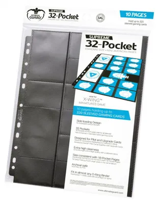 Produktbild von Ultimate Guard 32-Pocket Pages Standardgröße + Mini American Schwarz (10)