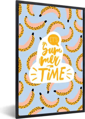 Produktbild von MuchoWow® Gerahmtes Poster Sommer - Gelb - Banane 40x60 cm - Poster mit Schwarzem Bilderrahmen Wandposter Rahmen Foto Bilder - Papierdruck - Wandbilder