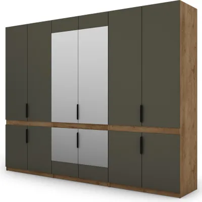 Produktbild von Meblast | Kleiderschrank 310x240 cm mit 2 Spiegeln - Schiebetürenschrank | Lefkas-Eiche/Grafit | Zeitlos, Geräumig