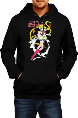 Produktbild von Herren Kapuzenpullover Manga Japan Anime Comics Animation Sailor Anime Manga Moon 0020, Man S / Schwarz
