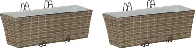 Produktbild von vidaXL Balkon 2 pcs 50 x 17 x 17 cm Metall