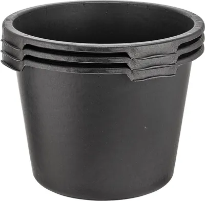 Image de 3x Seau à mortier 40 litres rond Seau de chantier Seau de maçon - Ø 48 cm x 34 cm - Bac à nourriture Bac à ciment Bac à mortier -  Germany - Mini-étang Bac à plantes