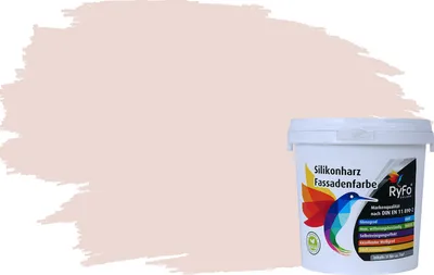 Produktbild von RyFo Colors Silikonharz Fassadenfarbe Lotuseffekt Trend Weißtöne Weißrosé 1l - bunte Fassadenfarbe, weitere Weiß Farbtöne und Größen erhältlich, Deckkraft Klasse 1