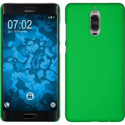 Produktbild von PhoneNatic Case kompatibel mit Huawei Mate 9 Pro - Hülle grün gummiert Hard-case + 2 Schutzfolien
