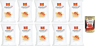 Produktbild von 10x San Carlo Rustica Chips Patatine Kartoffelchips gesalzen 190g Kartoffel chips + Italian Gourmet polpa 400g