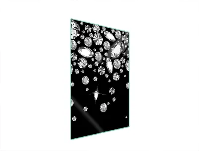 Produktbild von Herdabdeckplatte 35x52 Glaskeramikkochfeld Abdeckung Spritzschutz Glasplatte Deko Schneidebrett Diamant Schwarz