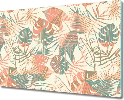 Produktbild von Glas-Herdabdeckplatte Glaskeramikkochfeld-Abdeckung Spritzschutz - 80x52 cm - Tropische Blätter