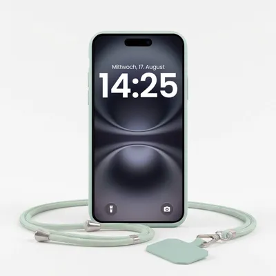 Produktbild von Handyhülle für Apple iPhone 16e mit Handykette Band Kordel Hülle Case Schutzhülle Türkis