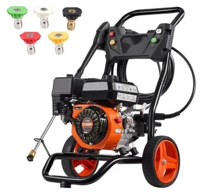 Zdjęcie produktu dla Spalinowa myjka ciśnieniowa 3400 PSI - 2,6 GPM - Zestaw 5 dysz - Pionowa myjka ciśnieniowa do samochodów - Mocna i wydajna