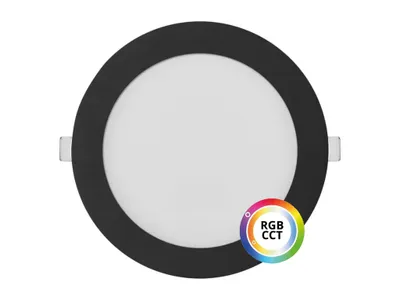 Obrázok produktu pre T-LED Čierny vstavaný LED panel guľatý 174mm 18W 24V RGB+CCT 102339