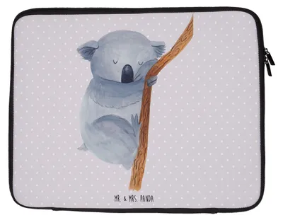 Produktbild von Mr. & Mrs. Panda Laptop Case Koalabär 27 x 36 cm - Grau Pastell - Geschenk, Laptoptasche, Traum, Hülle, Träumen, Lustige Sprüche, Sleeve, Notebooktasche, Koala, Tasche