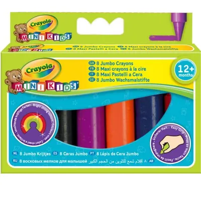 A box of Crayola Mini Kids Jumbo Crayons.