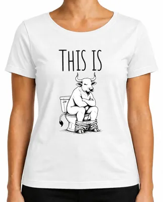 Immagine prodotto di Maglietta da donna, colore bianco, taglia XL, con scritta "Questa è una stronzata" (o "Questa è una sciocchezza"), design divertente, stile sarcastico, con immagine di una mucca