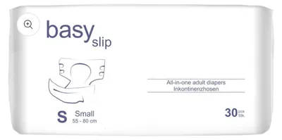Produktbild von BASY Slip Inkontinenzhosen Gr. S 55-80 cm 30 Stück Inkontinenzwindeln All-in-one
