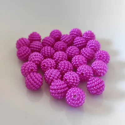 Zdjęcie produktu dla Okrągłe akrylowe koraliki bąbelkowe, 10 mm, 30 sztuk, różowe