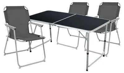 Image de ensemble de meubles de camping 4 pièces Black Alu 120x60x58/70cm Anthracite
