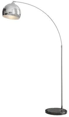 Obrázek produktu pro Stojací lampa Bogen - Moderní design | Barva: stříbrná + černá | Rozměry: 30 x 100-115 x 170-180 cm