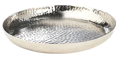 Produktbild von Lockardi Tablett Dekoschale silber gehämmert 34 cm |  Dekoteller Dekotablett Servierteller Dekotablett Dekoration