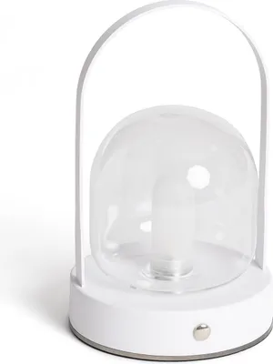 Produktbild von LED Tischlampe Tragbar mit wiederaufladbarem USB Akku Metall und Glas Olena Weiß