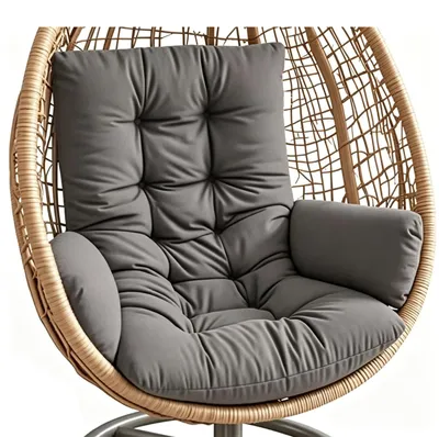 Productafbeelding van Solidchoice - Tuinkussen voor Hangstoel 120 x 60 cm, Donkergrijs en Wasbaar