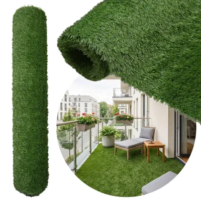 Produktbild von Kunstrasen für den Garten, Kunstrasenrolle für Balkon und Terrasse, 1 × 5 m, Höhe 20 mm