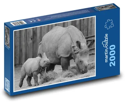 Obrázek produktu pro martinpuzzle - Puzzle 2000 - Nosorožec s mládětem
