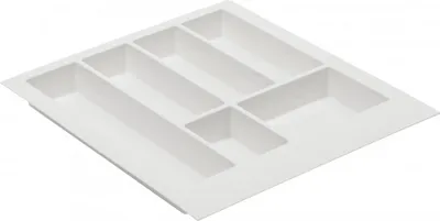 Produktbild von GTV - Schubladeneinsatz Axispace I Besteckkasten für Schubladen Besteckeinsatz Schubladeneinsatz Küche I Küchenschrank aus Kunststoff Besteckkasten Besteckaufbewahrung I Weiß 440 x 472 mm