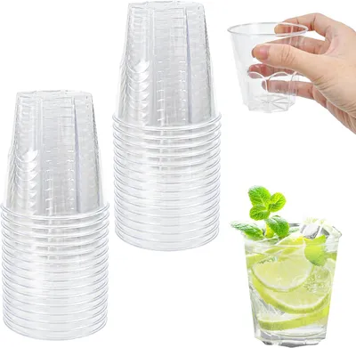 Obrázok produktu pre Balenie 30 Opakovane Použiteľných Plastových Pohárov 0,2L, Priehľadné Koktejlové Poháre, na Oslavy