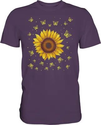 Produktbild von Sonnenblumen Schmetterling Motiv Gärtner Geschenk Garten T-Shirt – Urban Purple / XL