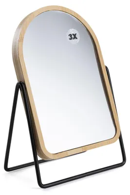 Produktbild von 5five Simply Smart Kosmetikspiegel Tischspiegel 17x20 cm Schminkspiegel oval Bambus Bad modern Deko