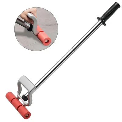 Produktbild von Ausziehbarer Boden- und Wandroller, 19cm l breit, Teleskopgriff 17–27 Zoll, geeignet für Vinyl, Fliesen, LVP, Teppich und Wandverkleidungen, 1 Stück