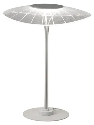 Imagen del producto de Lámpara de mesa LED con forma de vela, 12 W, 3000 K, 1100 lúmenes, en metal y acrílico blanco. Diseño moderno, regulable con una estructura elegante