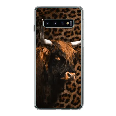 Produktbild von MuchoWow® Handyhülle Schutzhülle Hülle für Samsung Galaxy S10 Schottischer Highlander - Pelz - Pantherdruck Silikon Softcase Handy Hülle - Handytasche