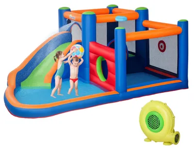 Produktbild von Aufblasbare Hüpfburg - Wasserpark - Mit Gebläse - Wasserrutsche - Trampolin - Oxford-Gewebe - Ab 14 Jahren