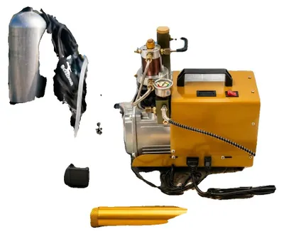 Imagen del producto de Compresor de aire a alta presión, 30 MPa, 1,8 kW de potencia, 220 V de voltaje, 100 L/min de caudal, 2 L de volumen máximo