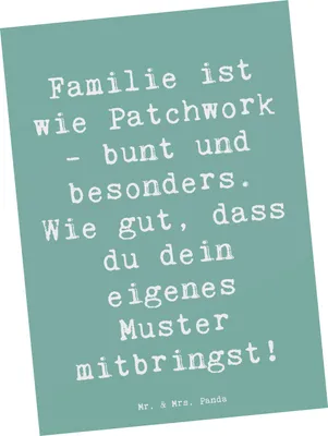 Produktbild von Mr. & Mrs. Panda Postkarte Spruch Adoptivkind Patchworkfamilie - Meeresbrise - Geschenk, Muster, Ansichtskarten, Lächeln, Postkarten, Familienmitglieder, Fotokarte, Liebe