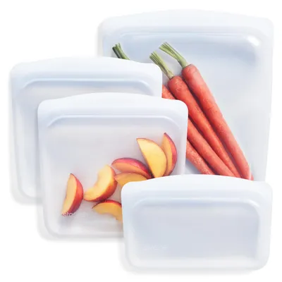 Silikon-Gefrierbeutel 4er-Pack, 3 Größen, transparent