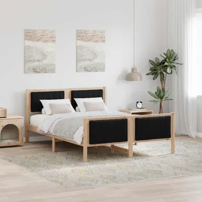 Image de Maison Exclusive - Sommier brun et noir 140 x 190 cm en pin massif