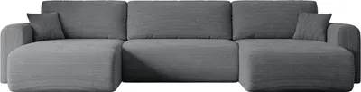 Produktbild von ALTDECOR Wohnlandschaft mit Schlaffunktion und Bettkasten ORRO-U 362x145x83cm DunkelgraU universal, links/rechts angeordnet Ecksofa U-Form Schlafsofa