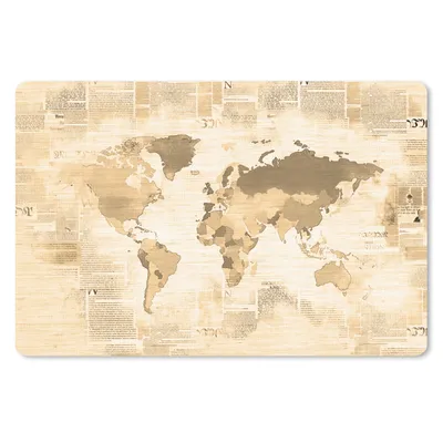 Produktbild von MuchoWow® Schreibtischunterlage Karte - Jahrgang - Zeitung 60x40 cm - XXL Mauspad - Großes Mauspad